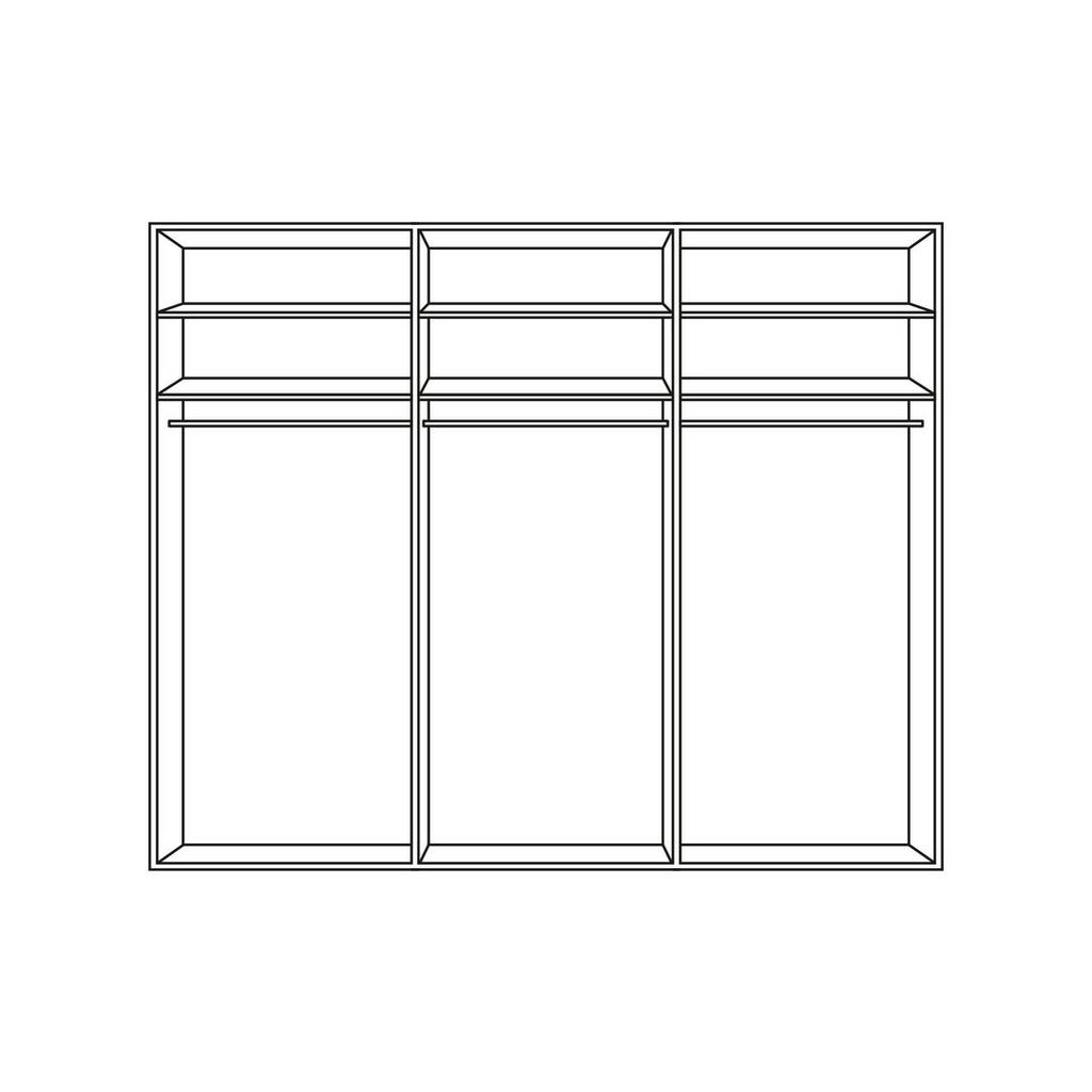 Thumbnail - Moderano Schwebetürenschrank, Silber, Weiß, Metall, 6 Fächer, 336x222x68 cm, Lga, Goldenes M, BQ - Bündnis für Qualität,...