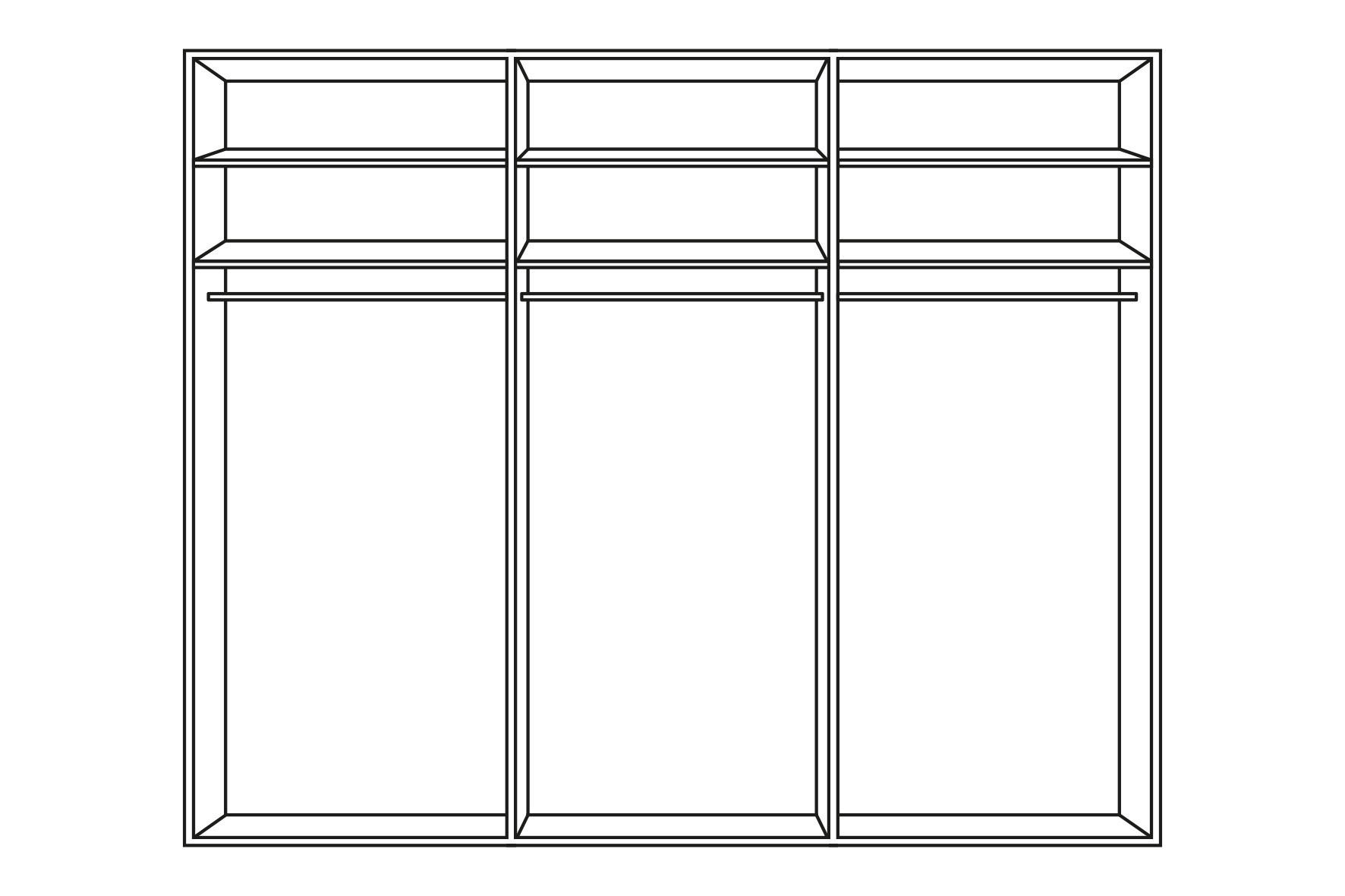 Thumbnail - Moderano Schwebetürenschrank Sinfonie Plus, Dunkelgrau, Holzwerkstoff, 6 Fächer, 298x240x68 cm, Lga, Goldenes M, BQ - Bü...