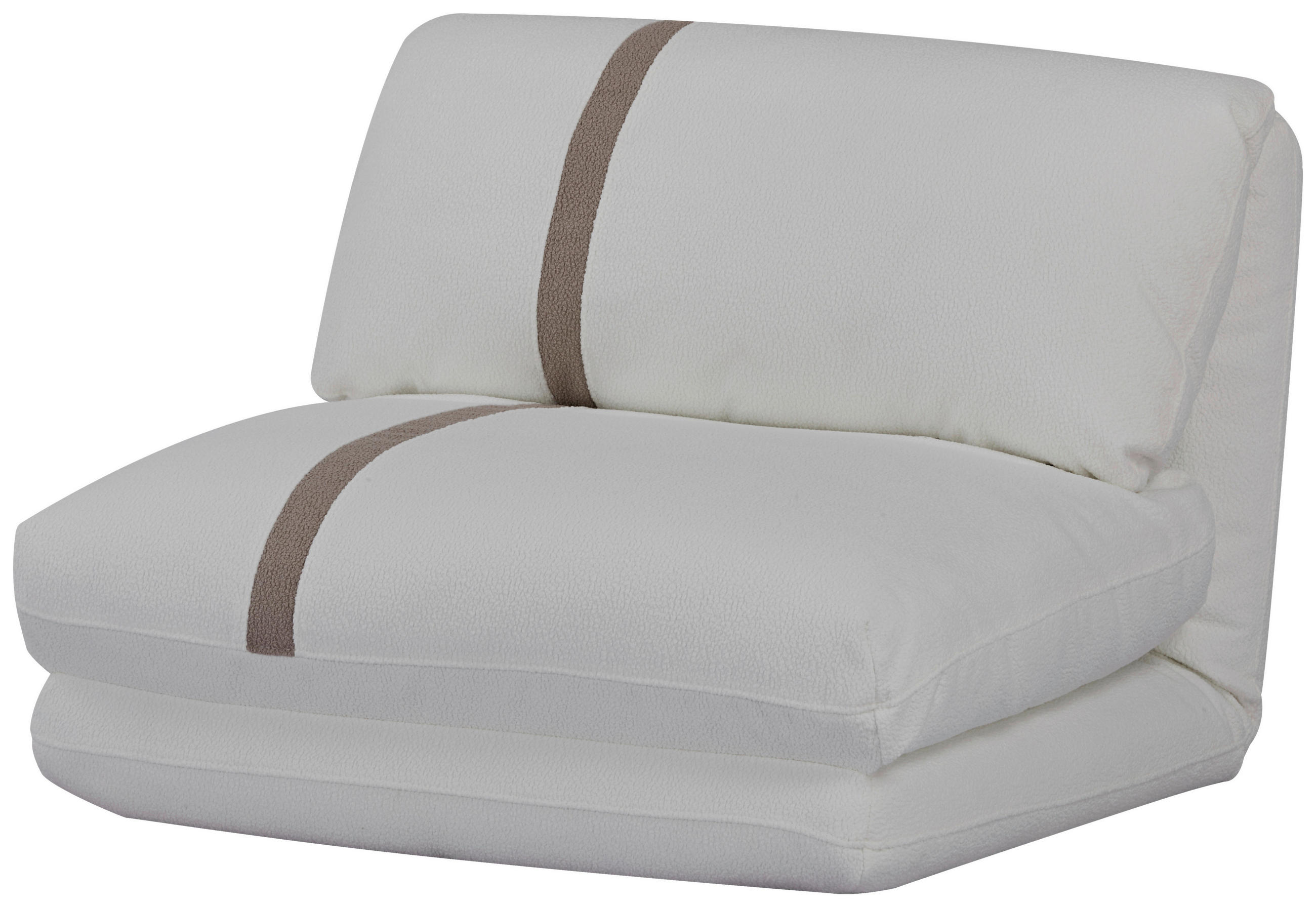 SCHLAFSESSEL Webstoff Weiß    - Hellbraun/Weiß, MODERN, Textil (78/58/82cm) - Livetastic