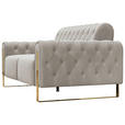 2-SITZER-SOFA Velours Beige  - Beige/Goldfarben, KONVENTIONELL, Textil/Metall (194/90/97cm) - Carryhome