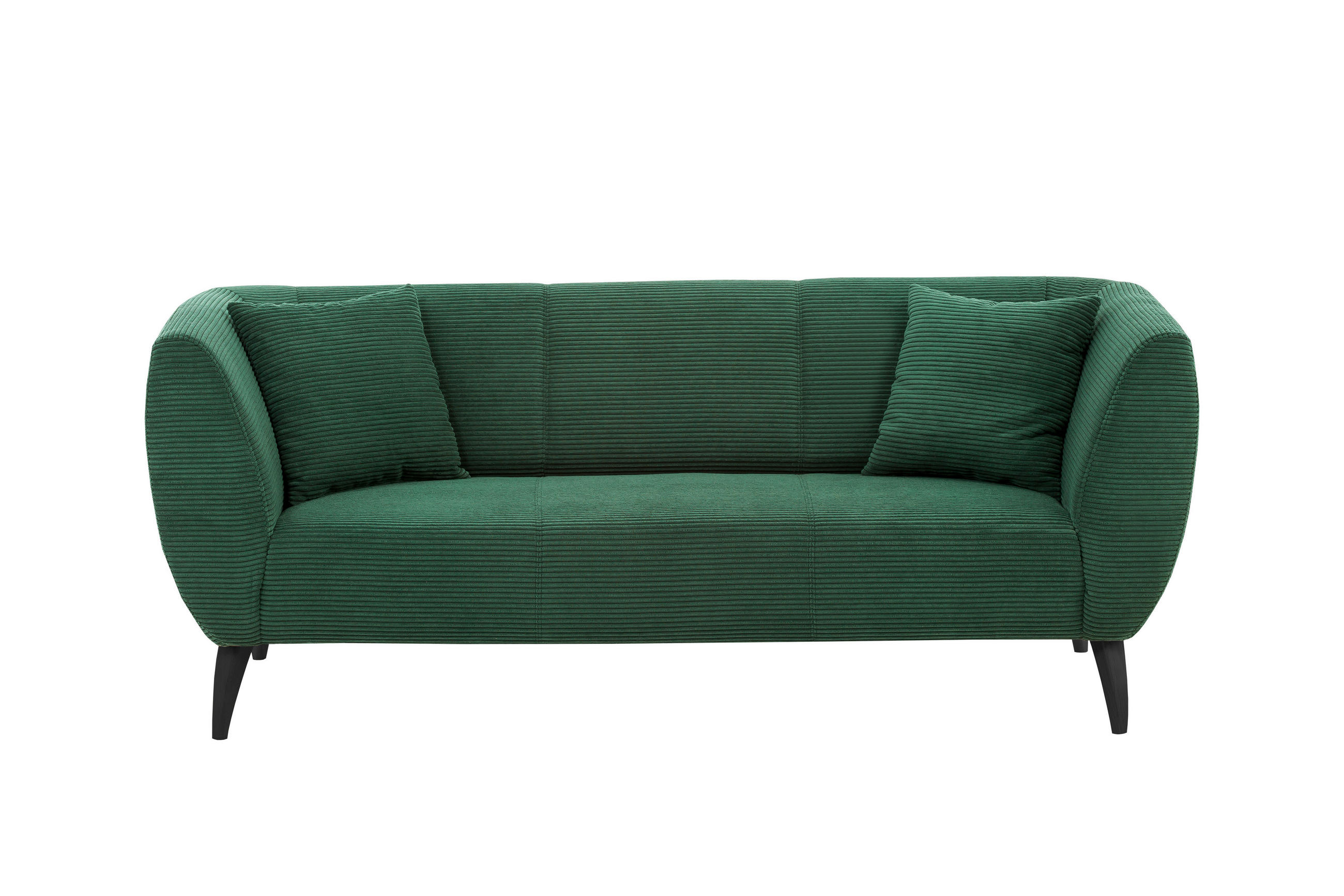 3-SITZER-SOFA in Cord Grün - Schwarz/Grau, Modern, Holz/Textil (208/83/88cm) - MID.YOU