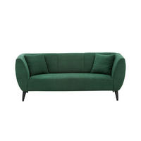 3-SITZER-SOFA in Cord Grün  - Schwarz/Grau, Modern, Holz/Textil (208/83/88cm) - MID.YOU