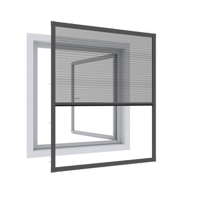 INSEKTENSCHUTZFENSTER - Anthrazit, Basics, Textil/Metall (100/120cm)