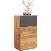 SCHUHSCHRANK 60/105/38 cm - Eichefarben/Anthrazit, Natur, Glas/Holz (60/105/38cm) - Valnatura