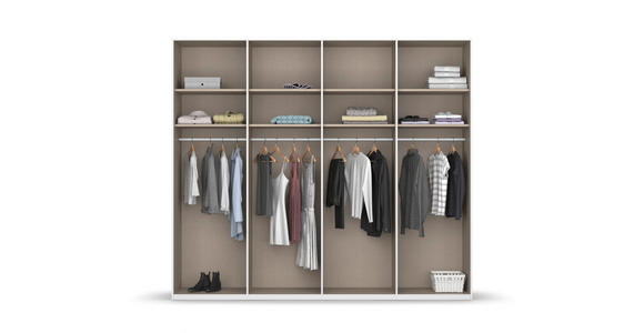 SCHWEBETÜRENSCHRANK 271/223/68 cm 4-türig Grau  - Chromfarben/Grau, KONVENTIONELL, Glas/Holzwerkstoff (271/223/68cm) - Novel