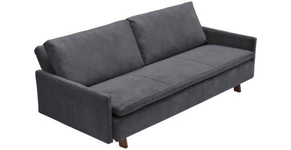 SCHLAFSOFA Flachgewebe Dunkelgrau  - Eichefarben/Dunkelgrau, KONVENTIONELL, Holz/Textil (205/85/98cm) - Carryhome