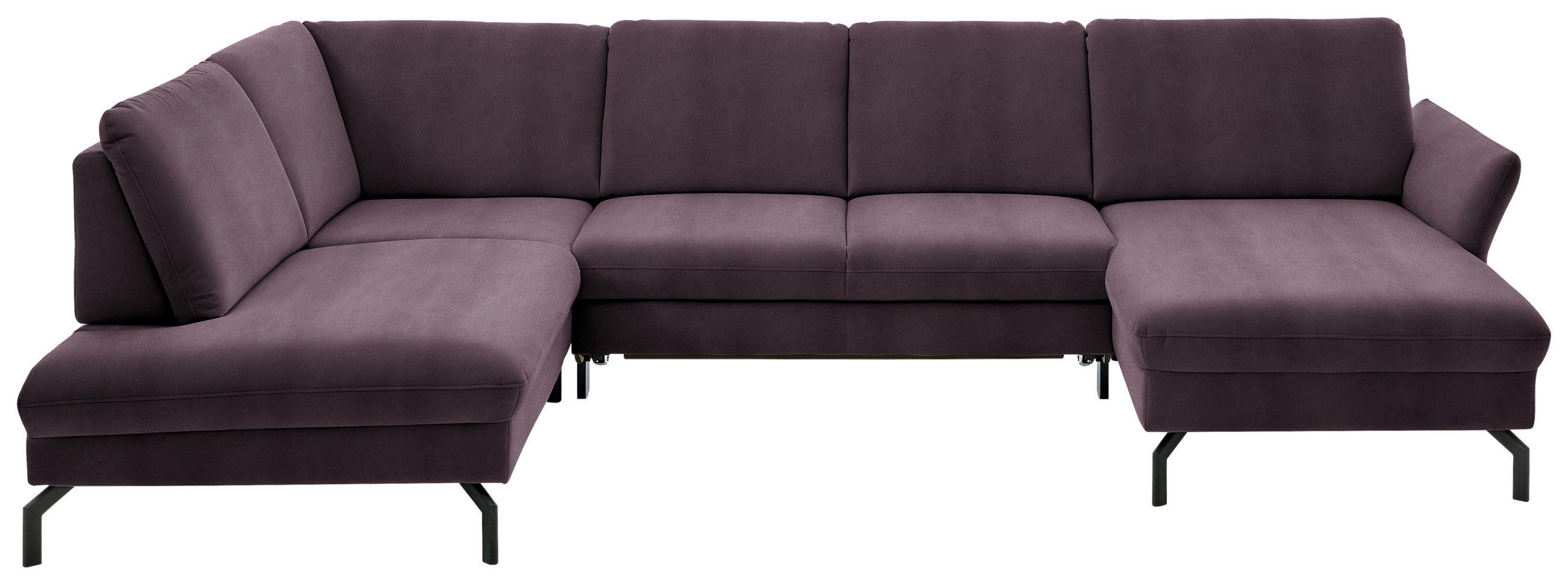 WOHNLANDSCHAFT Lila, Flieder Velours  - Lila/Flieder, Design, Textil/Metall (220/335/179cm) - Beldomo System