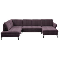 WOHNLANDSCHAFT Lila, Flieder Velours  - Lila/Flieder, Design, Textil/Metall (220/335/179cm) - Beldomo System