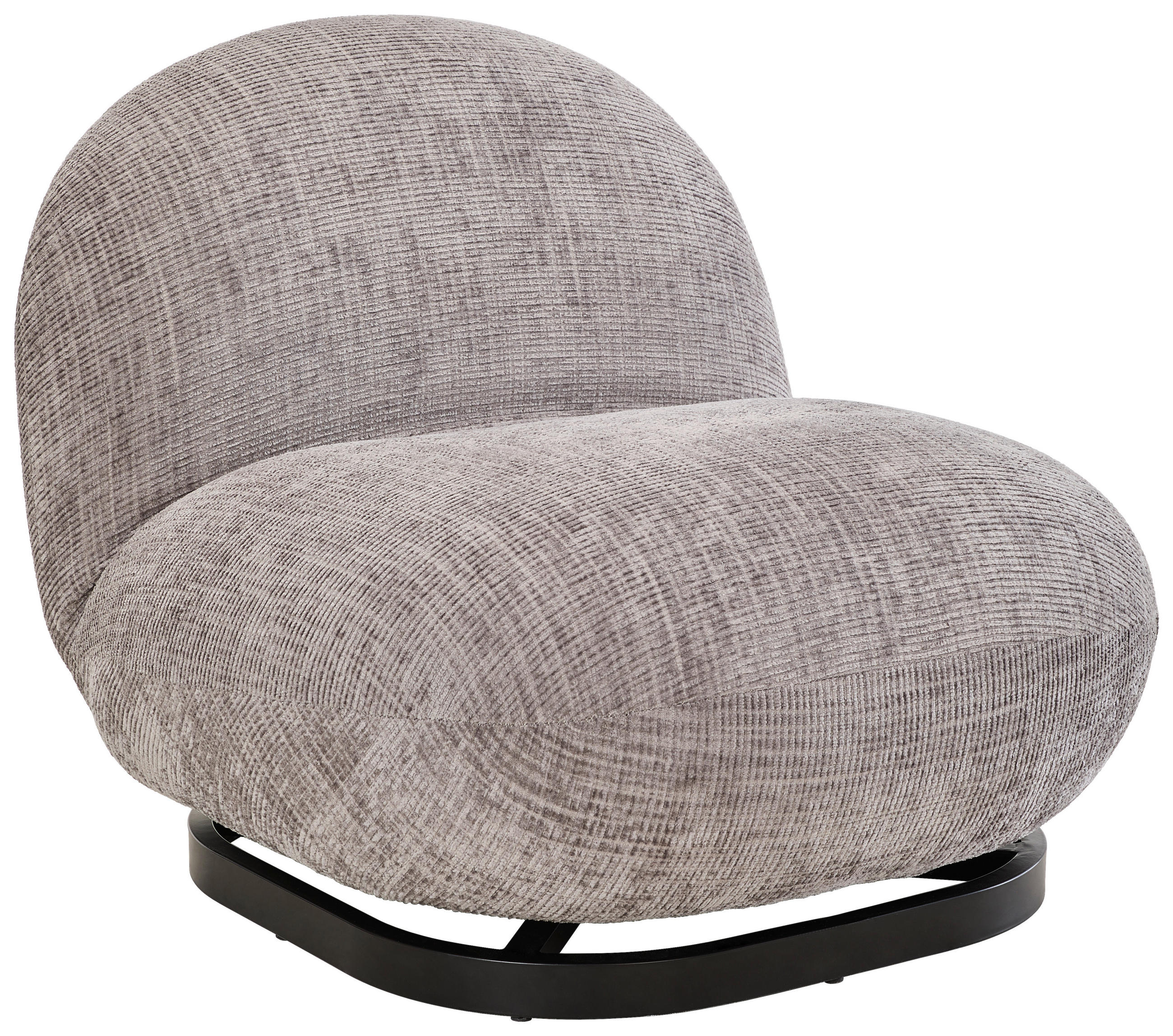 SESSEL in Cord Hellgrau  - Hellgrau/Schwarz, Trend, Textil/Metall (75/66/87cm) - P & B
