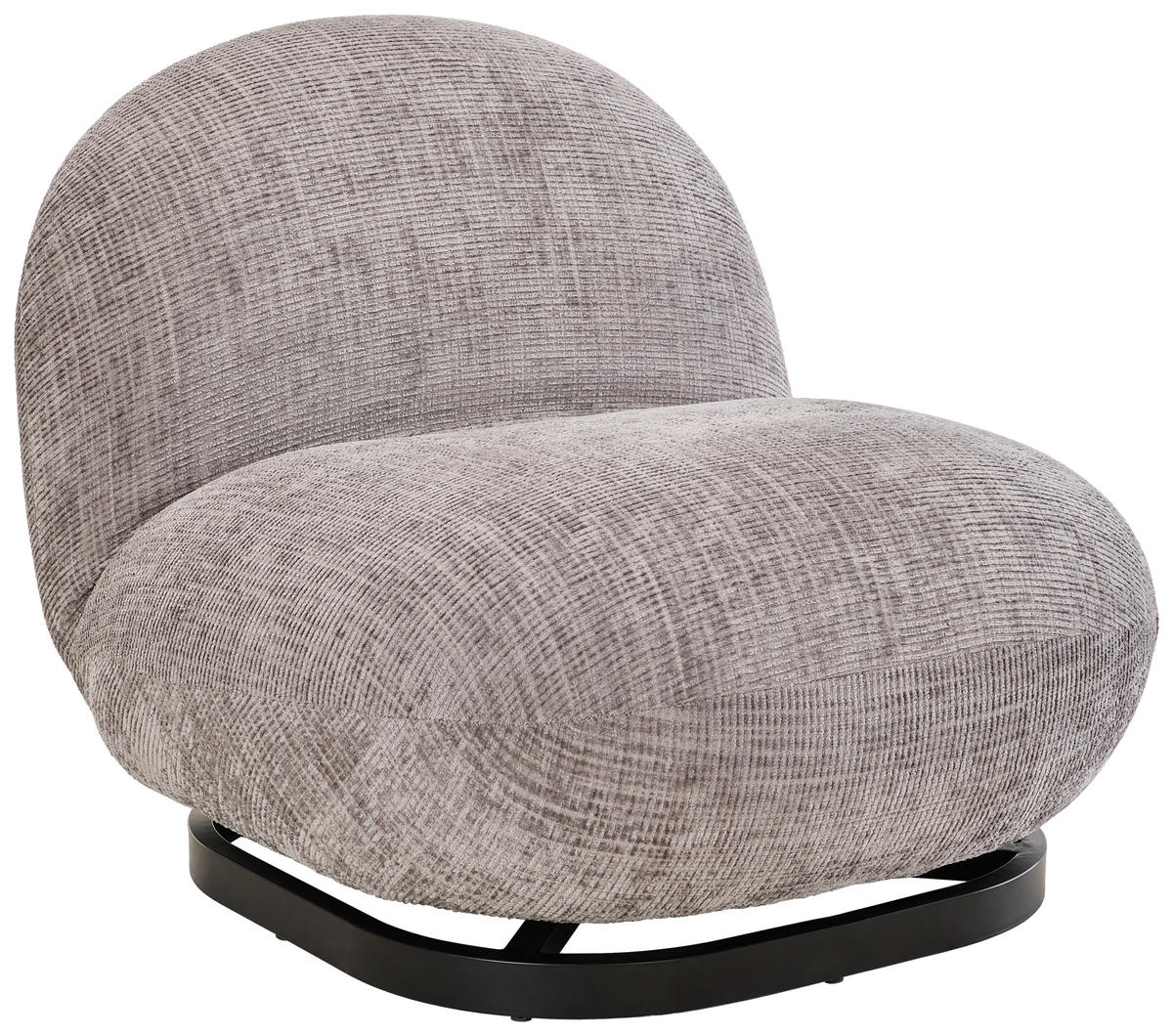 SESSEL in Cord Hellgrau  - Hellgrau/Schwarz, Trend, Textil/Metall (75/66/87cm) - P & B