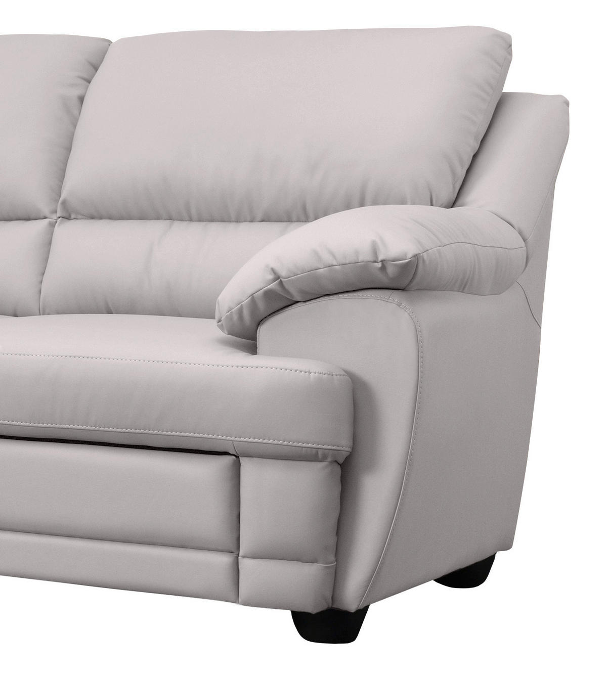 ECKSOFA in Lederlook Hellgrau  225/245 cm  - Hellgrau, Design, Kunststoff/Textil (225/245cm) - Livetastic