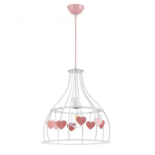 ZÁVESNÉ SVIETIDLO DO DET. IZB, 40/106 cm  - pink/biela, Basics, kov/textil (40/106cm)