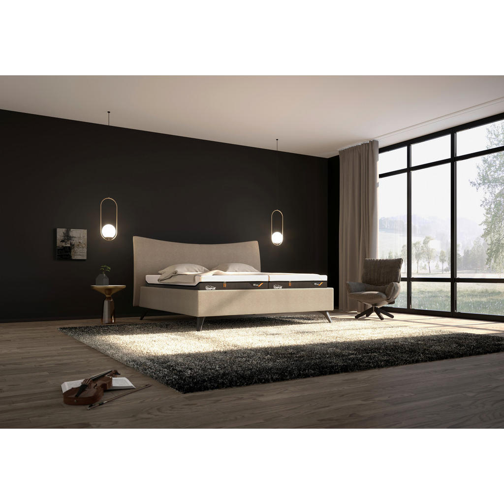 Thumbnail - Tempur Polsterbett, Hellbraun, Textil, Eiche, massiv, 180x200 cm, gepolstertes Kopfteil, für Elektrolattenrost geeignet,...