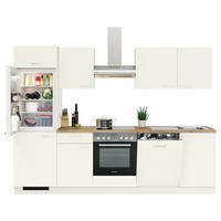 KÜCHENBLOCK 280 cm   in Magnolie  - Edelstahlfarben/Eichefarben, KONVENTIONELL, Holzwerkstoff/Metall (280cm) - Welnova
