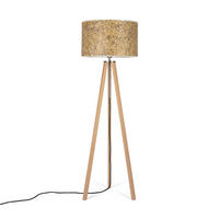 STEHLEUCHTE Holzbach 7 50/150/50 cm Skandinavisch  - Blau/Eiche Bianco, Basics, Naturmaterialien/Holz (50/150/50cm)