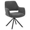 ARMLEHNSTUHL  Stoffauswahl, Sitzfläche 180° drehbar, automatische Rückholfunktion Bouclé  - Schwarz/Graphitfarben, Design, Textil/Metall (62/83/62cm) - Musterring