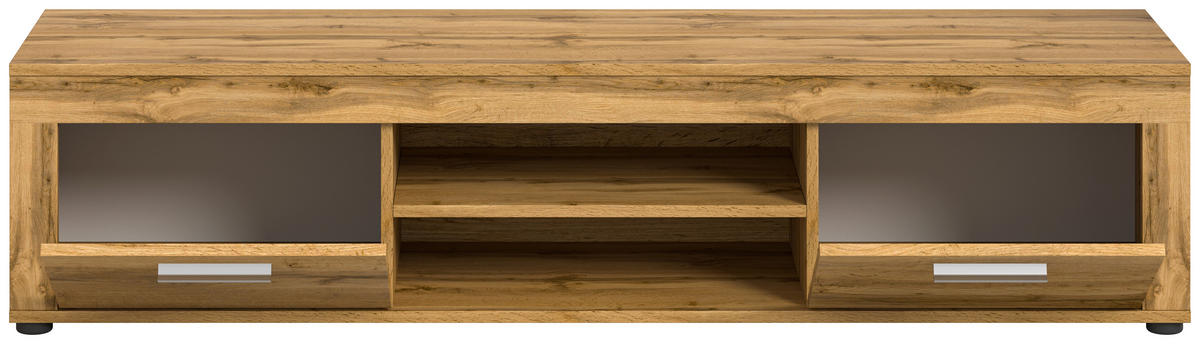 LOWBOARD Jam  in 160/37/40 cm  - Silberfarben/Eiche Wotan, Design, Holzwerkstoff/Kunststoff (160/37/40cm) - MID.YOU