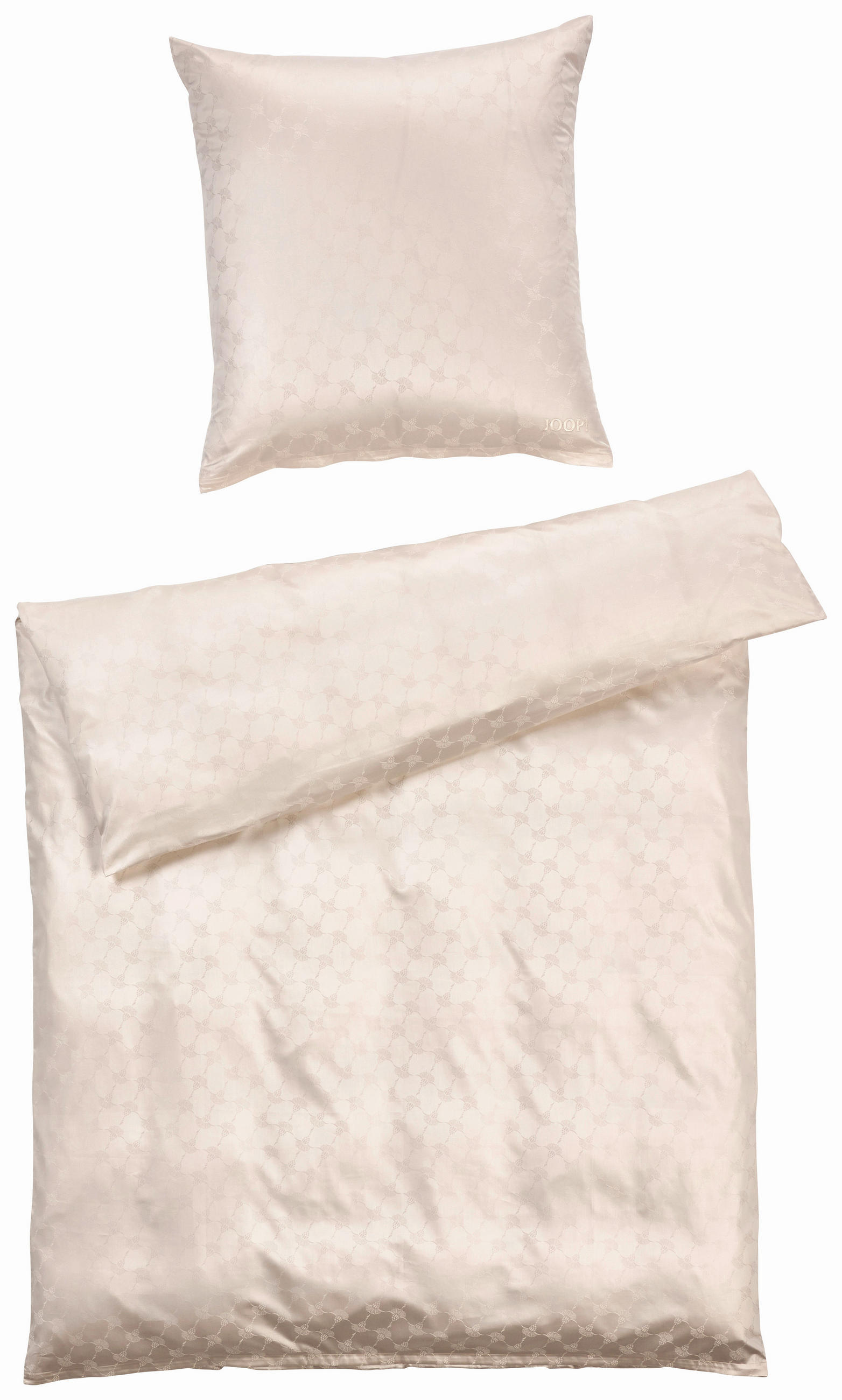 E-shop Joop! POSTEĽNÁ BIELIZEŇ, žakár, makosatén, šampanská, prírodná farba, 135/200 cm