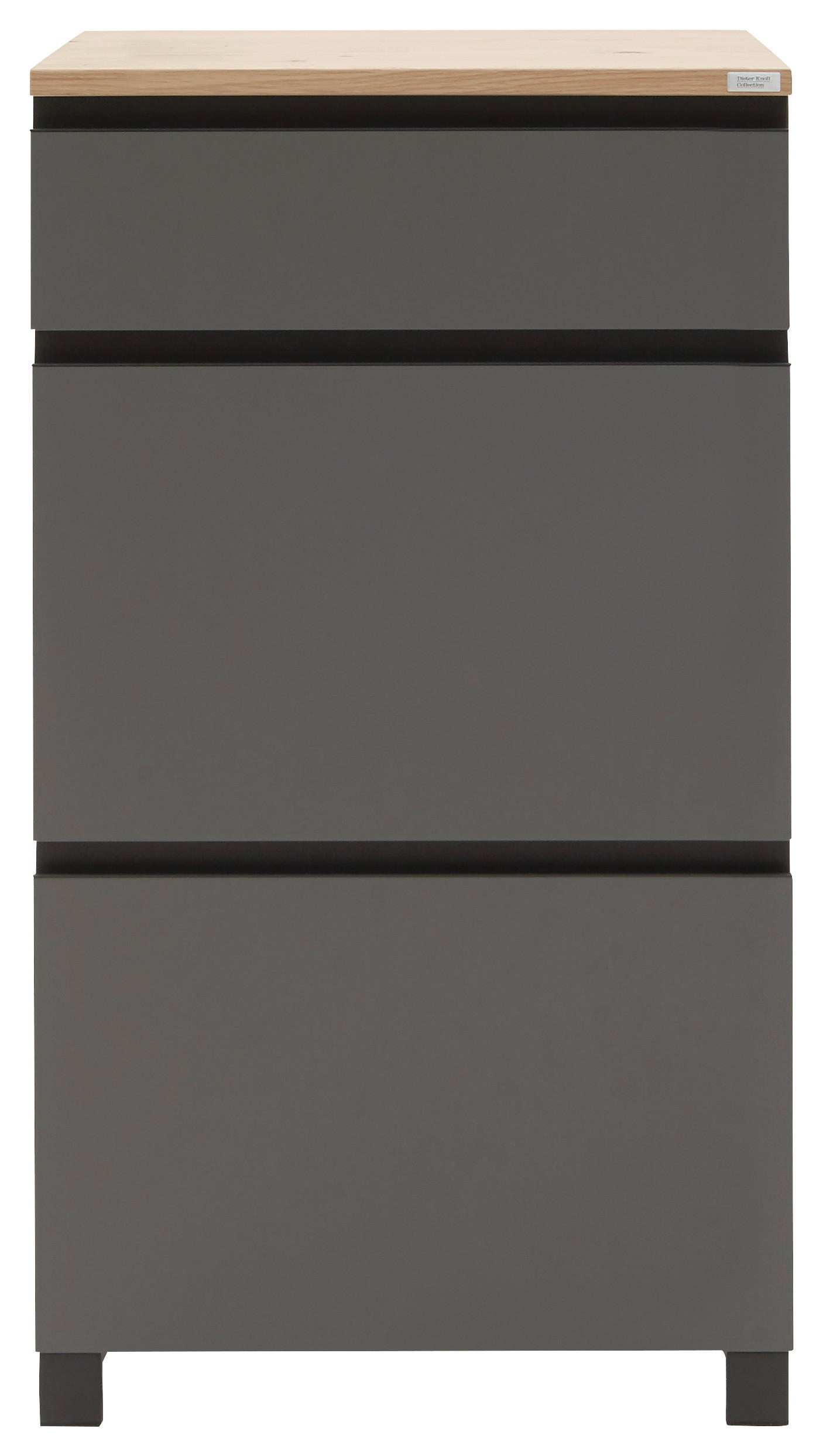 SCHUHSCHRANK Balkeneiche furniert Grau, Eichefarben - Eichefarben/Anthrazit, Design, Holz/Metall (60/108/31cm) - Dieter Knoll