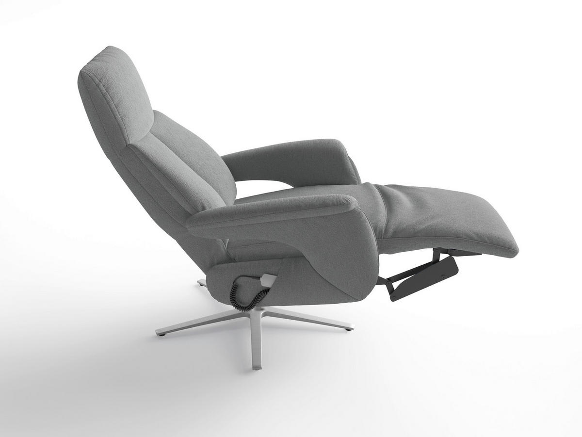 RELAXAČNÉ KRESLO, textil, sivá - sivá/strieborná, Basics, kov/textil (75/110/85cm) - Sit & More