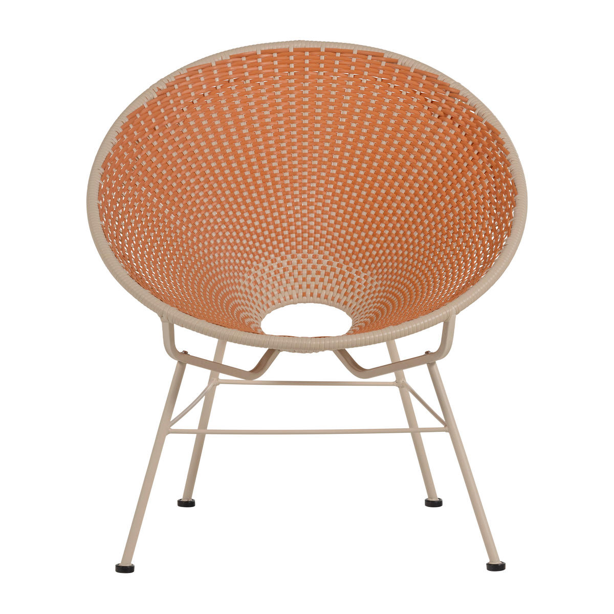 GARTENSESSEL Metall, Kunststoff Orange  - Beige/Orange, MODERN, Kunststoff/Metall (73/81/71cm) - Livetastic