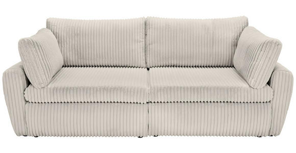 SCHLAFSOFA  in Cord, Plüsch Hellgrau  - Hellgrau/Schwarz, MODERN, Kunststoff/Textil (240/90/120cm) - Carryhome