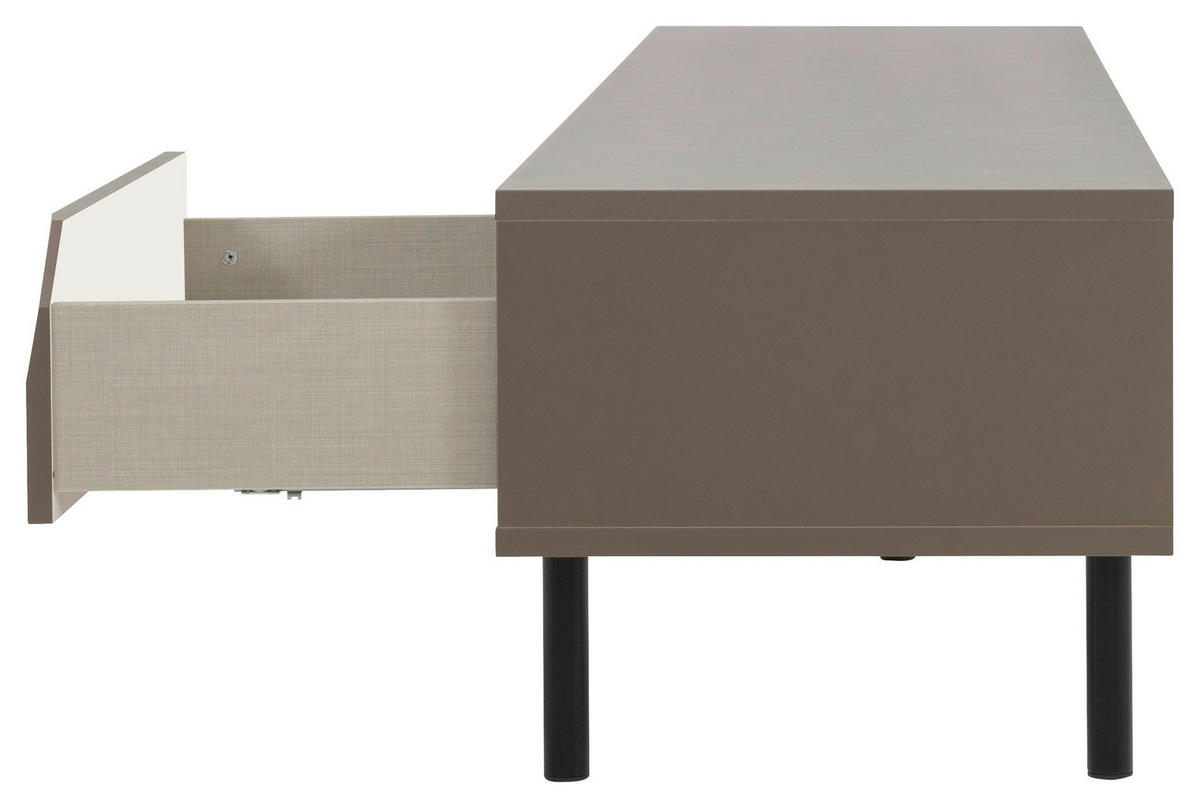 LOWBOARD  in 176,5/39/43 cm  - Taupe/Schwarz, Design, Holzwerkstoff/Metall (176,5/39/43cm)
