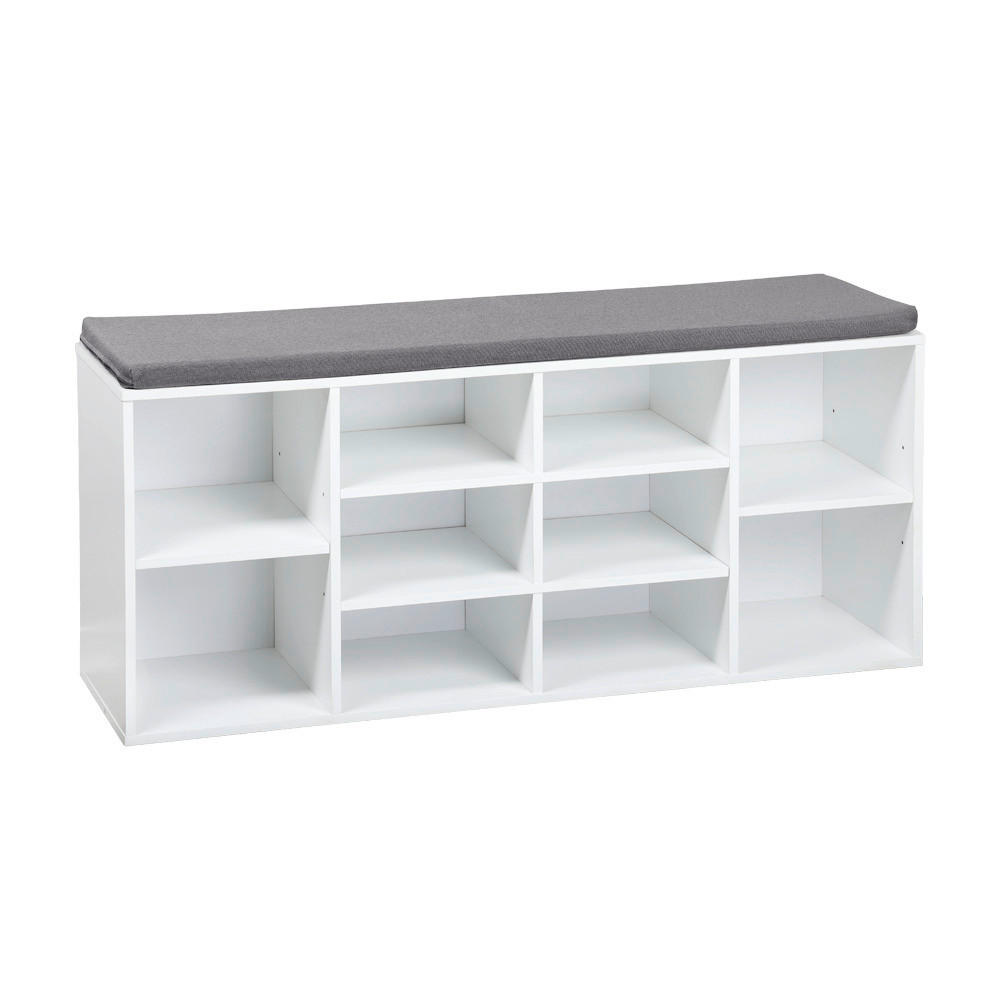 SCHUHSCHRANK  in 103.5/48/29.5 cm  - Weiß/Grau, Design, Holzwerkstoff/Textil (103.5/48/29.5cm) - Kesper