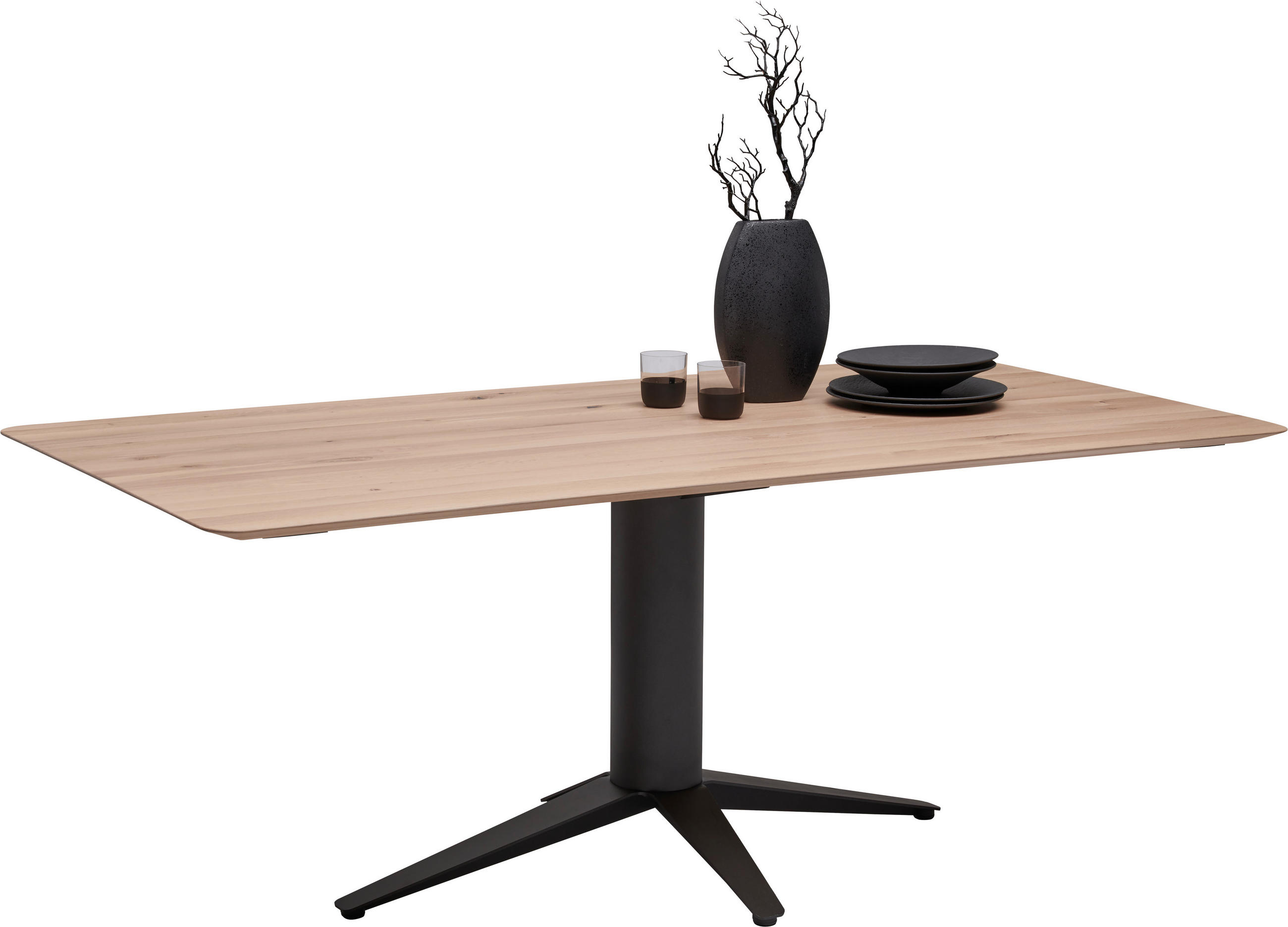 ESSTISCH in Holz, Metall 200/100/75 cm  - Eiche Bianco/Anthrazit, Design, Holz/Metall (200/100/75cm) - Bert Plantagie