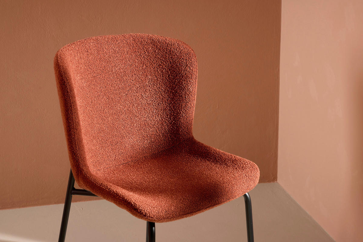 STOL     - svart/rostfärgad, Modern, metall/textil (48/79,5/54cm) - Livetastic