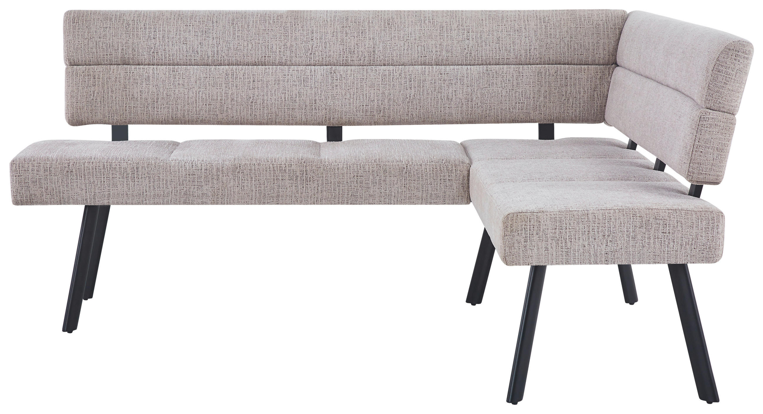 ECKBANK 190/150 cm Leinenoptik Beige   - Beige/Schwarz, KONVENTIONELL, Textil/Metall (190/150cm) - MID.YOU