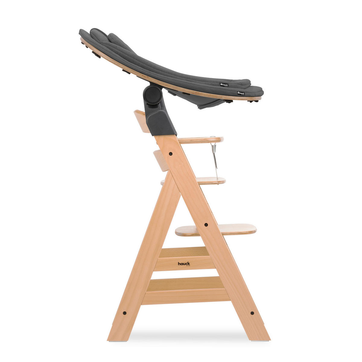 HOCHSTUHLLIEGE Highchair Bouncer Eco  - Dunkelgrau/Buchefarben, Basics, Holz/Textil (50/40/66cm) - Hauck