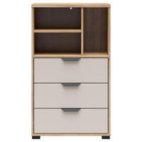 KOMMODE , 60/102,5/40 cm, 3 Schublade(n)  - Kaschmir/Eichefarben, Basics, Holzwerkstoff/Kunststoff (60/102,5/40cm) - Milino