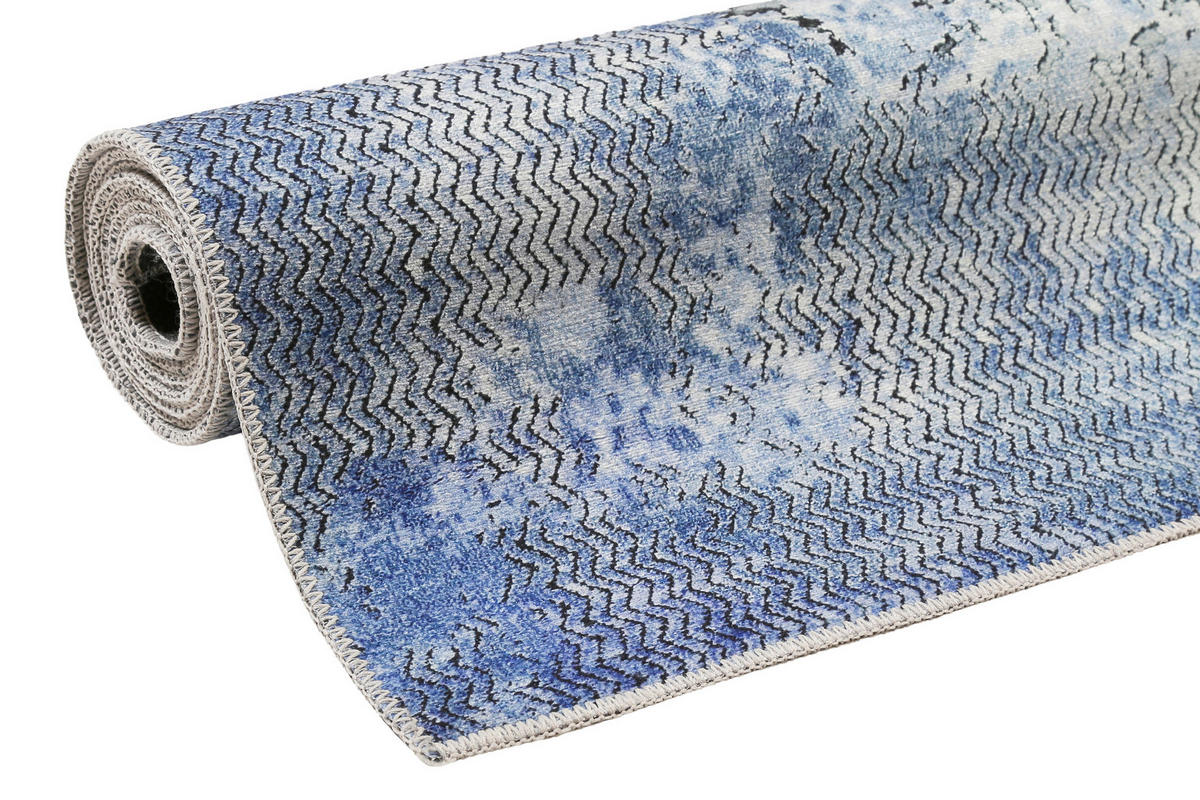 WEBTEPPICH 120/170 cm Radiate Blau, Grau  - Blau/Grau, Design, Textil (120/170cm) - WECON HOME