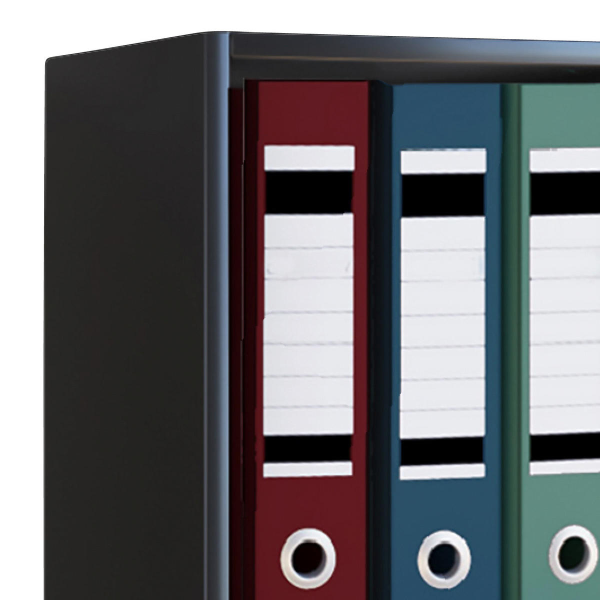 AKTENREGAL Schwarz  - Schwarz, Design, Holzwerkstoff (34/72/30cm) - MID.YOU