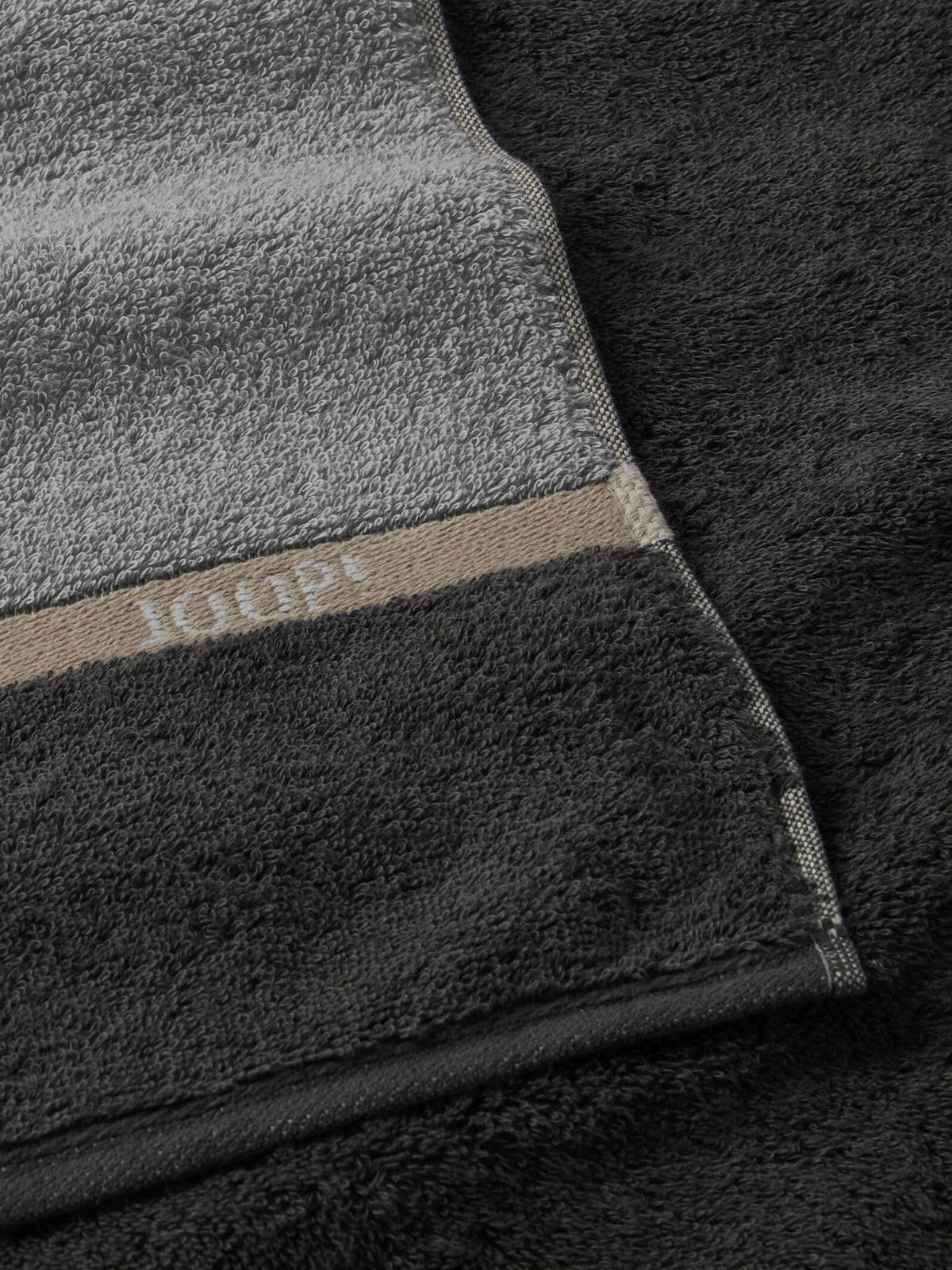 DUSCHTUCH 80/150 cm LINES LOGOGRAM  - Grau, Basics, Textil (80/150cm) - Joop!