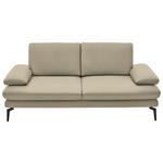 2,5-SITZER in Leder Creme, Naturfarben  - Creme/Schwarz, Design, Leder/Metall (196/86/104cm) - Dieter Knoll
