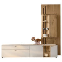 WOHNWAND  Weiss, Wildeiche 270/241/43 cm  - Wildeiche/Weiss, Design, Glas/Holz (270/241/43cm) - Venjakob