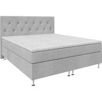 BOXSPRINGBETT 140/200 cm  in Hellgrau  - Silberfarben/Hellgrau, KONVENTIONELL, Textil/Metall (140/200cm) - Chameo
