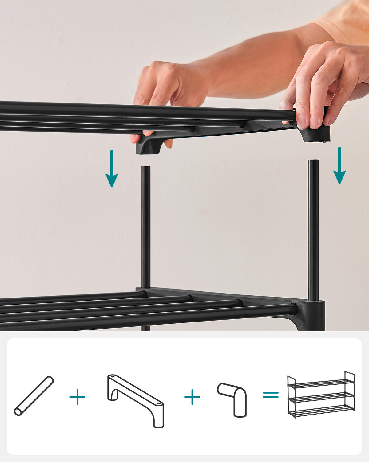 REGÁL NA TOPÁNKY, čierna, 92/55/30 cm - čierna, Trend, kov/plast (92/55/30cm) - Boxxx