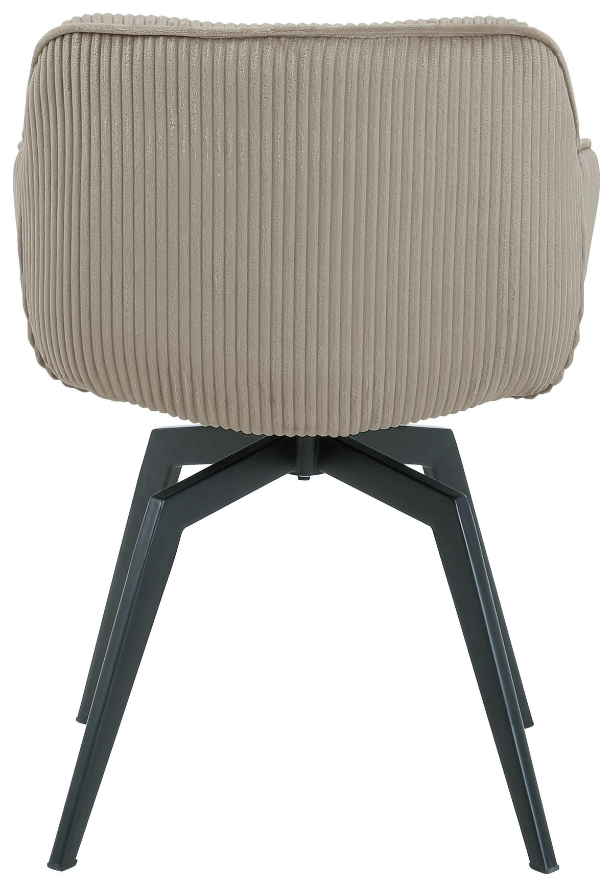 ARMLEHNSTUHL  in Eisen Cord  - Hellbraun/Schwarz, MODERN, Textil/Metall (60/84/64cm) - Livetastic