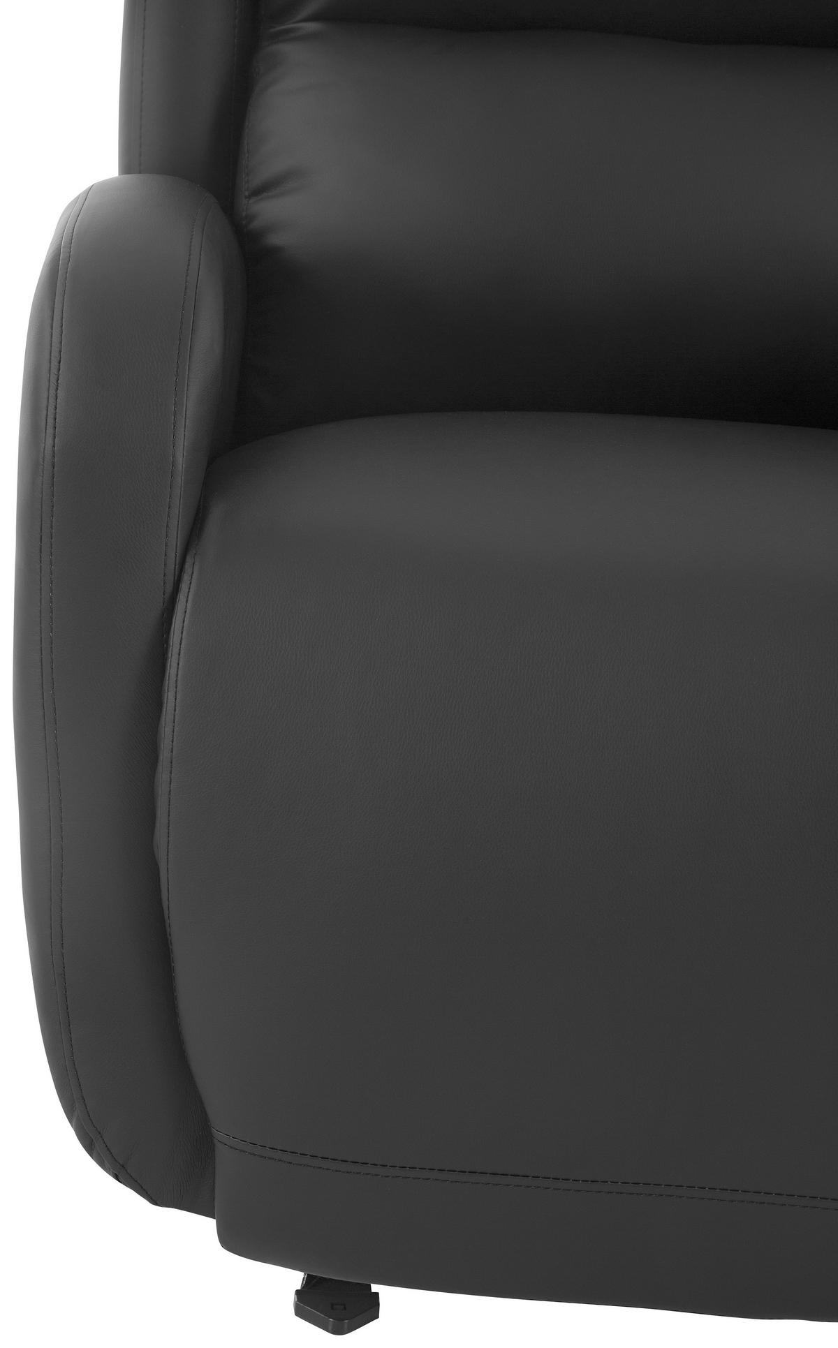 RELAXSESSEL Lederlook    - Schwarz, KONVENTIONELL, Textil/Metall (75/107/97cm) - MID.YOU