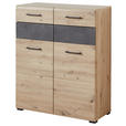 GARDEROBE 6-teilig  in 282/201/40 cm  - Eiche Artisan/Grau, Design, Glas/Holzwerkstoff (282/201/40cm) - Voleo