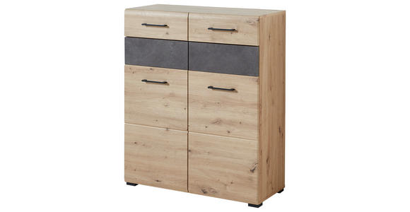 GARDEROBE 6-teilig in 282/201/40 cm - Eiche Artisan/Grau, Design, Glas/Holzwerkstoff (282/201/40cm) - Voleo