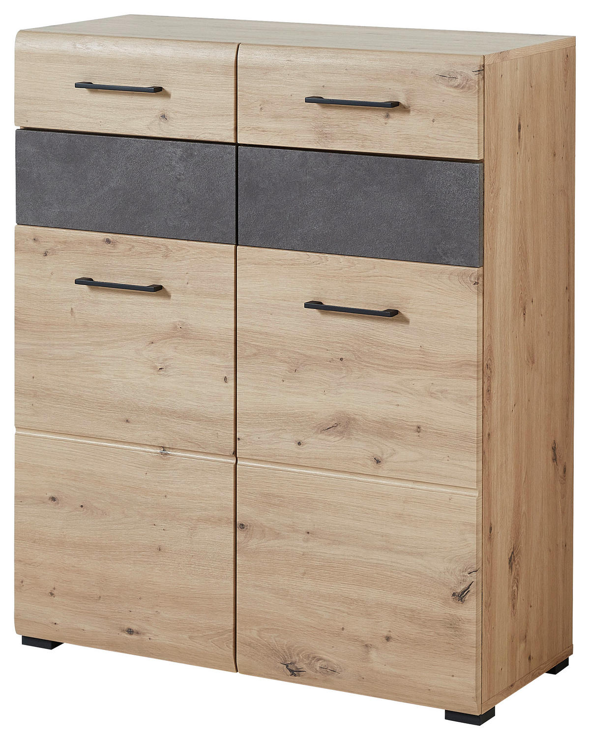 OMARA ZA ČEVLJE siva, barve hrasta - črna/siva, Design, kovina/leseni material (84/104/40cm) - Voleo