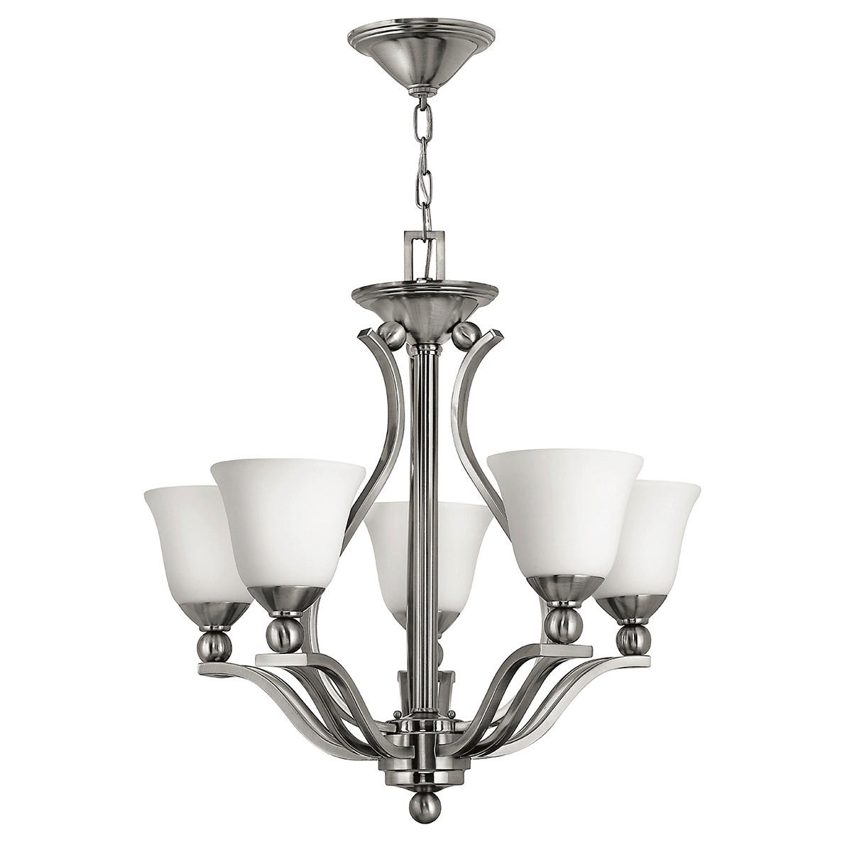 KRONLEUCHTER 61/71.5 cm    - Nickelfarben, Basics, Glas/Metall (61/71.5cm) - Elstead Lighting