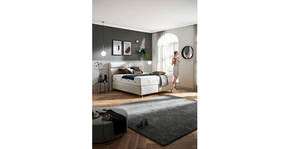 BOXSPRINGBETT 200/200 cm in Beige - Beige/Kupferfarben, KONVENTIONELL, Textil/Metall (200/200cm) - Ambiente