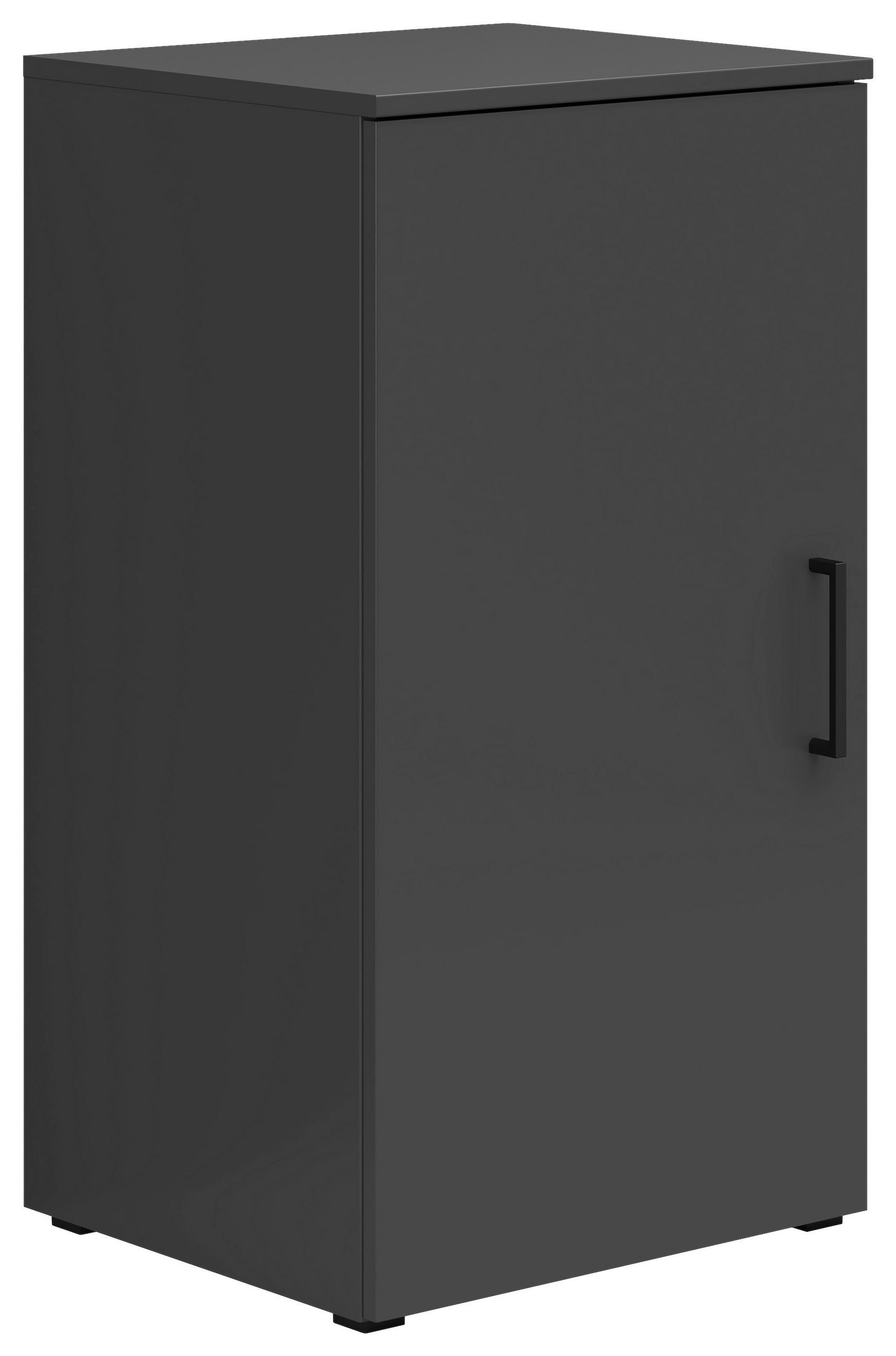 KOMODA, grafitová, 45/83/40 cm - čierna/grafitová, Modern, kompozitné drevo/plast (45/83/40cm) - Carryhome