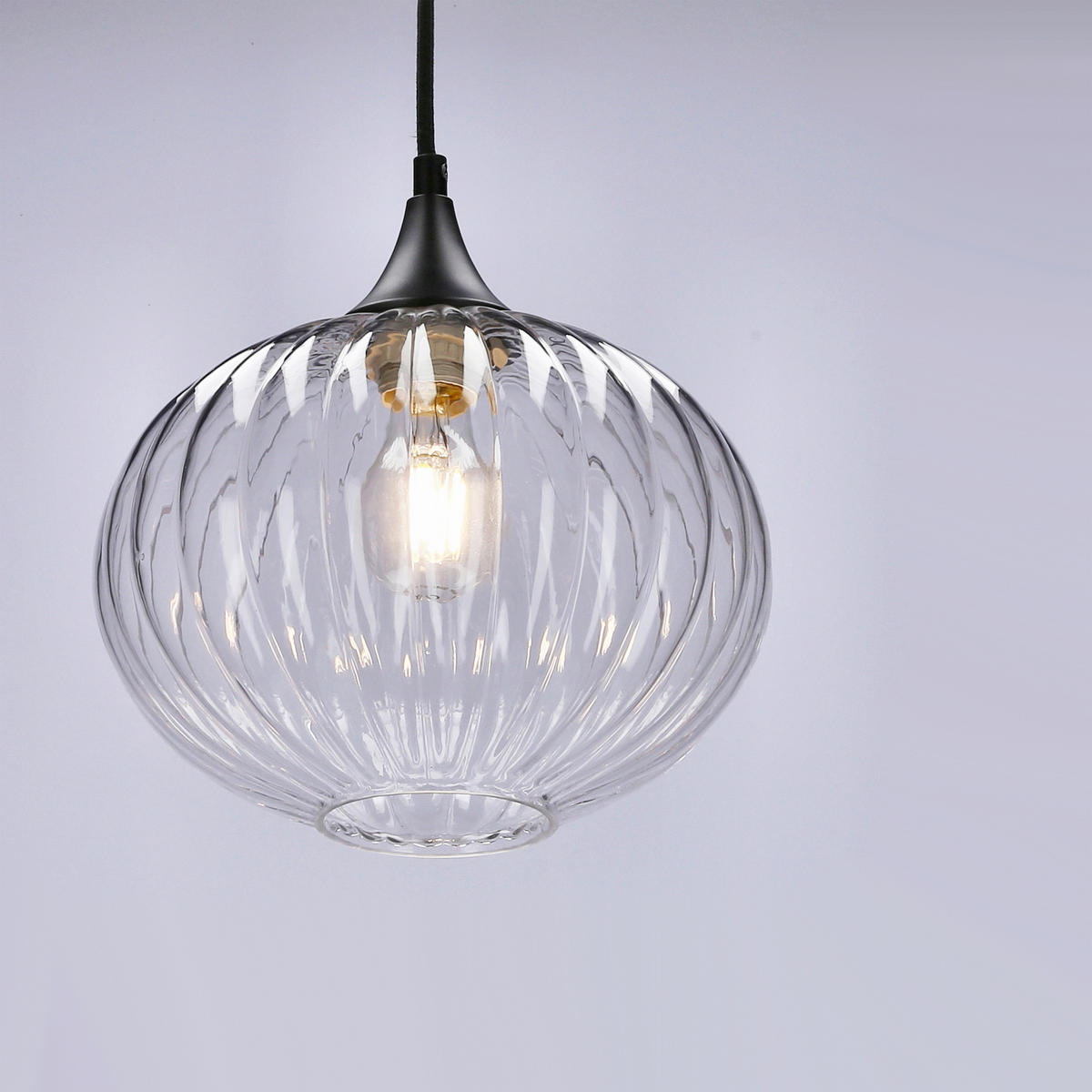PENDELLAMPA Exeter 24/24/90 cm  - svart, Design, metall/glas (24/24/90cm)