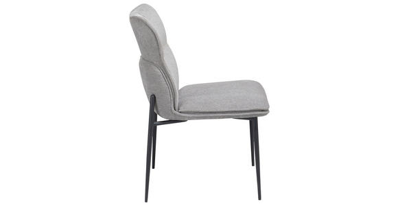 STUHL   Mikrofaser  - Hellgrau/Schwarz, Design, Textil/Metall (45,5/88/64cm) - Novel